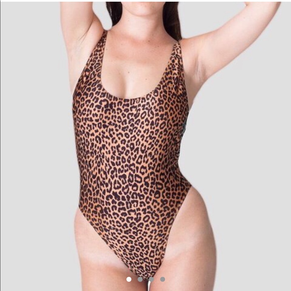 American apparel leopard one piece swimsuit